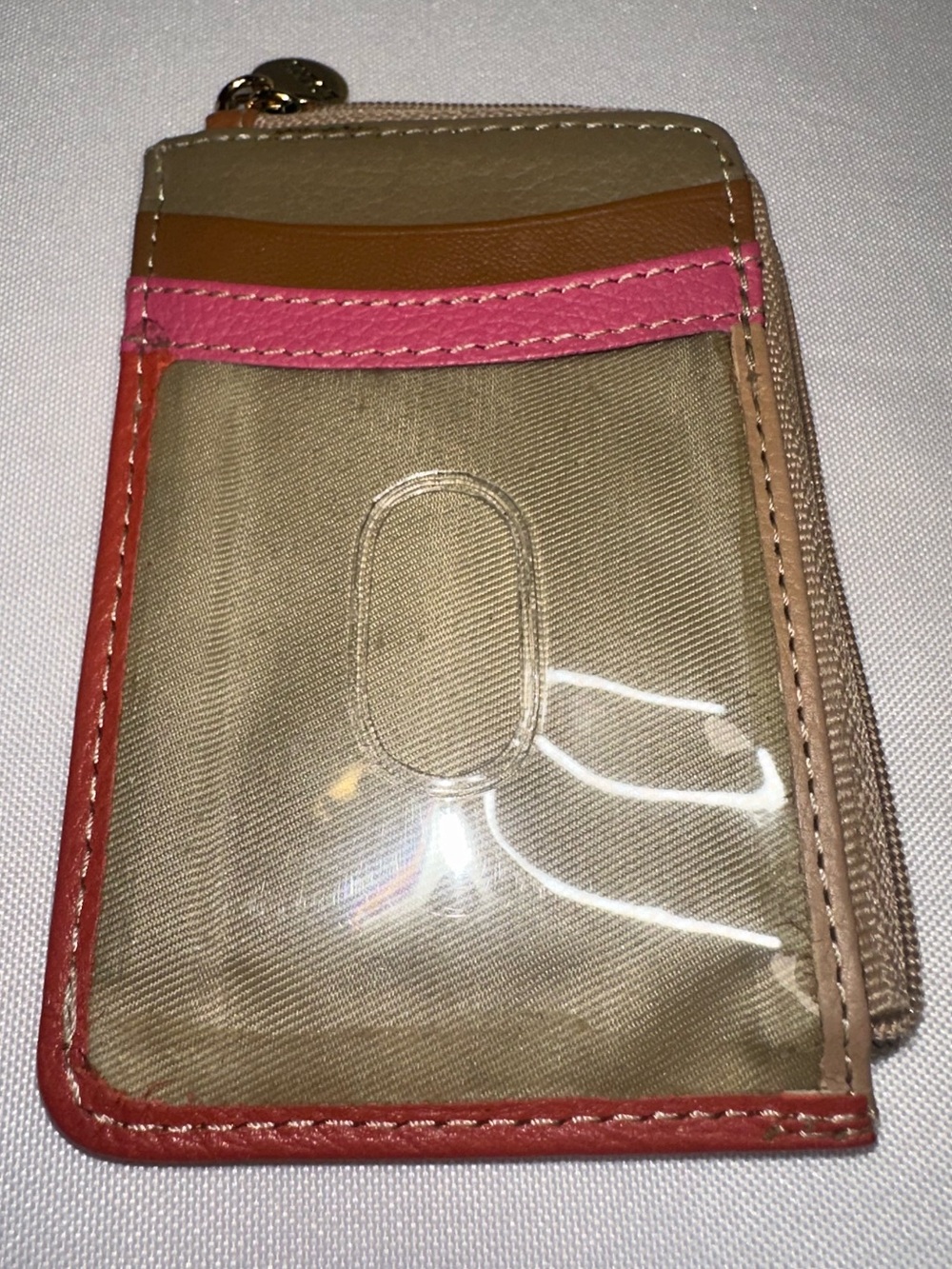 Lodis Catalina Colorblock Leather Zip Card Case Wallet ID Window Coin Pouch RFID - Picture 2 of 5